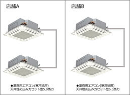 飲食店での施工実績_天井埋め込みカセット形